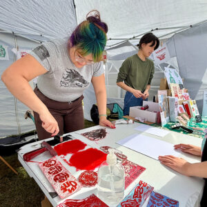 Artist booth at the first Mason District Arts Festival, held on the grounds of the ACCA Child Development Center on October 11, 2025.