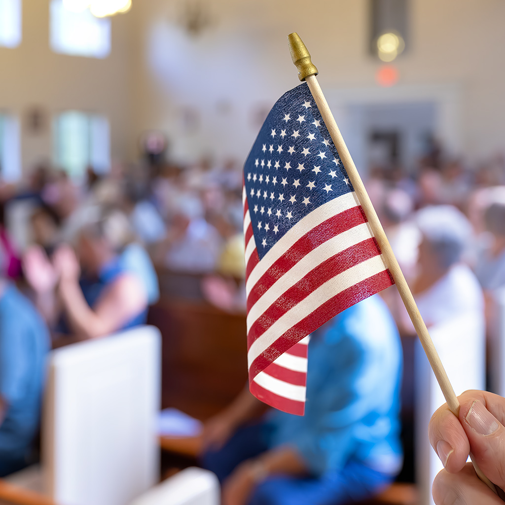Some audience members waved flags and clapped along during rousing songs. 