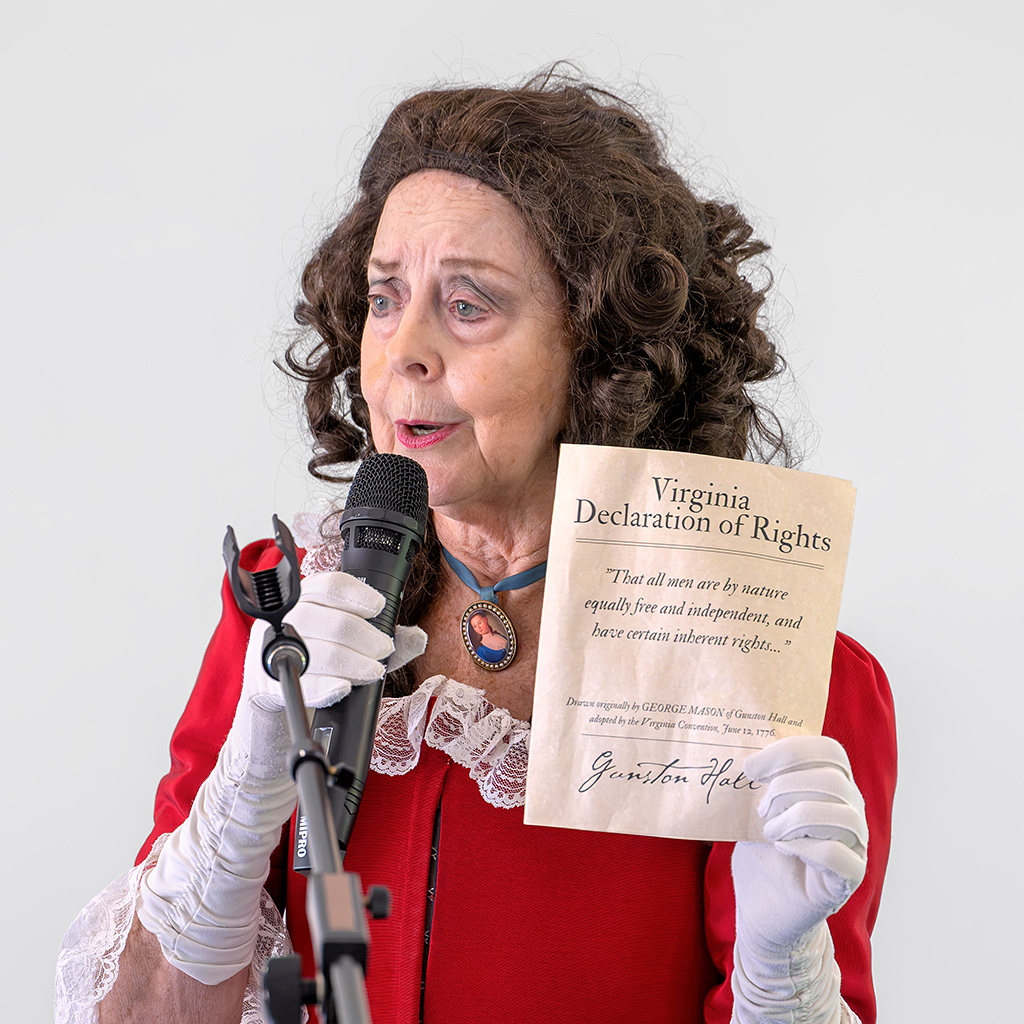Janis Harless, presents the personal perspective of Nancy (Ann) Eilbeck Mason, eldest daughter of founding father George Mason IV.