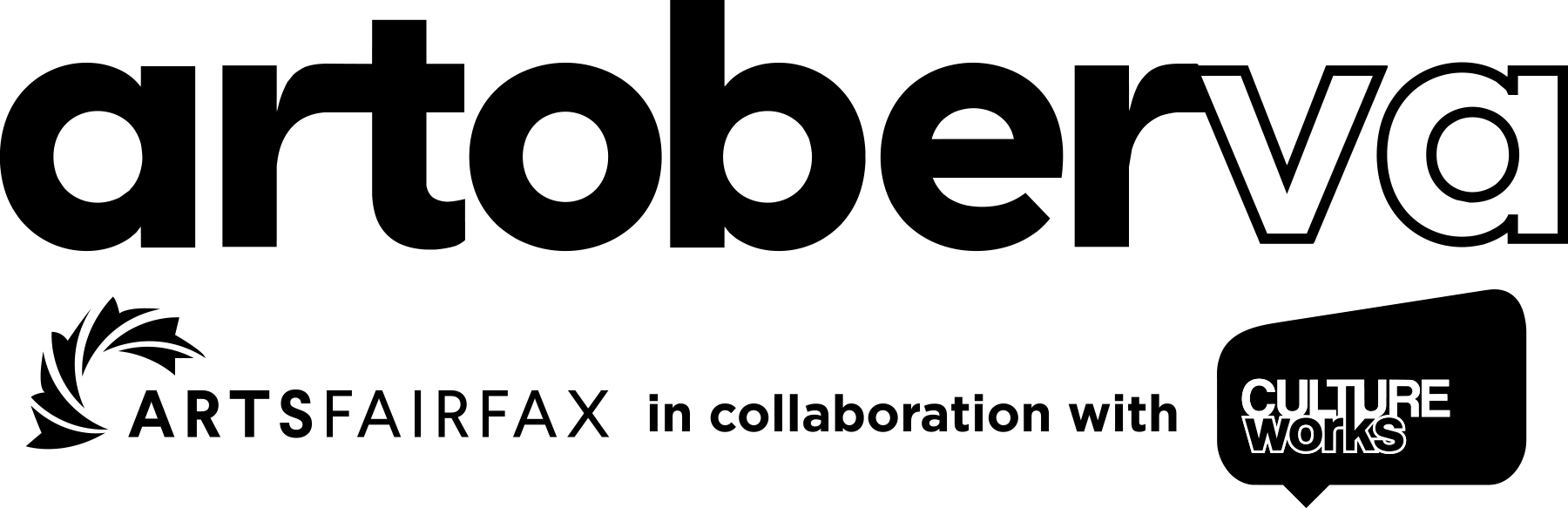artoberVA partnership logo with ArtsFairfax in collaboration with CultureWorks