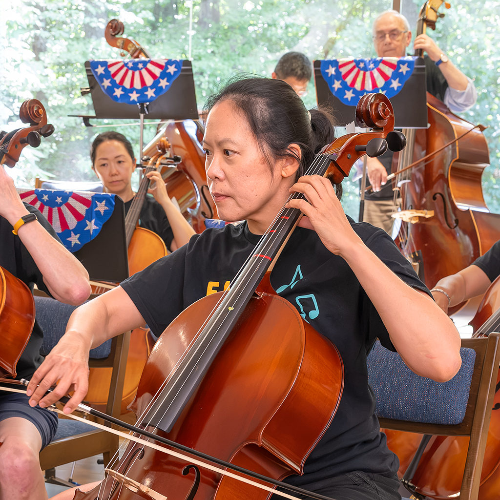 The FACE Parent Orchestra performs “Perpetuoso” during the “America the Beautiful at 250” concert.